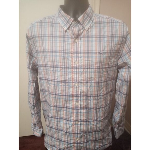 Vineyard Vines Other - Men Vineyard Vines Performance Button Down Plaid Classic Fit Whale Shirt Large L